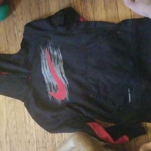 Nike hoodie red and black kids small